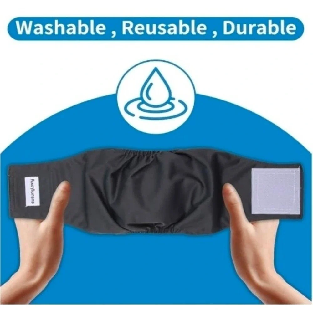 3‎ pk Washable Dogs Diapers Male Dog Belly Band size M